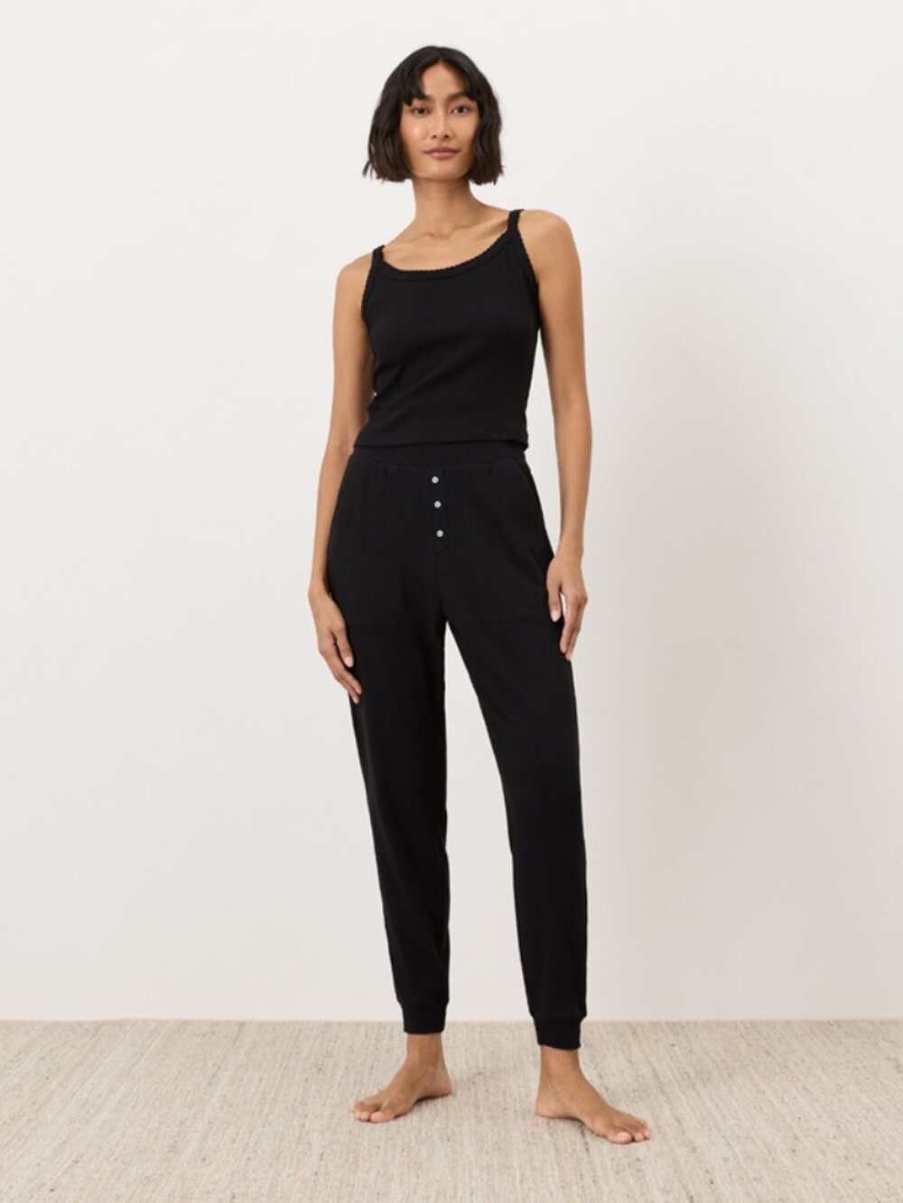 Pact Organic Dream Rib Jogger in Black